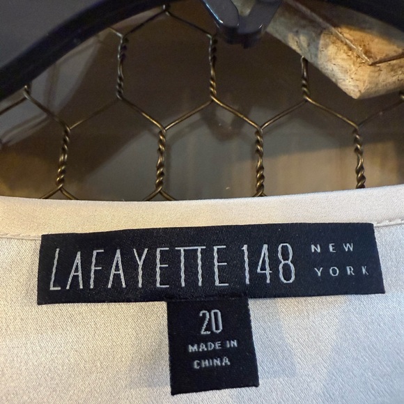 Lafayette 148 Silk New York Ivory Button-Down Shirt - Picture 3 of 7